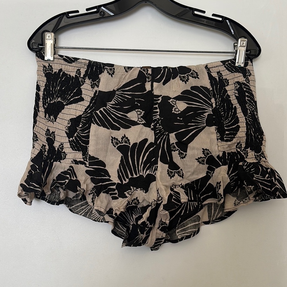 Free People High Waist Black and Tan Shorts